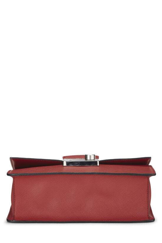 Pink & Red Saffiano Leather Chain Shoulder Bag, , large image number 4