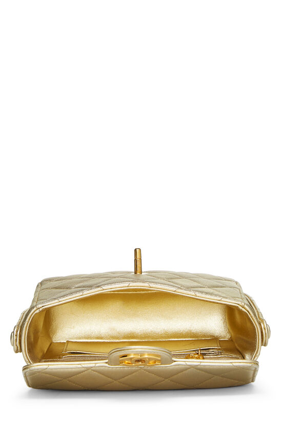 Chanel Gold Quilted Lambskin Handbag Mini Q6B04W1ID9003
