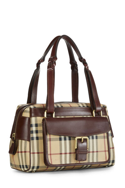 Beige Haymarket Check Handbag , , large