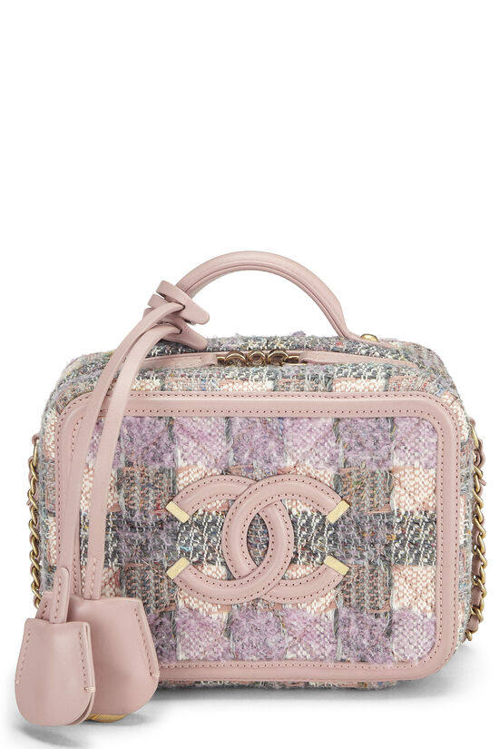 Chanel Pink & Multicolor Tweed Filigree Vanity Small Q6A1Y84FMH001