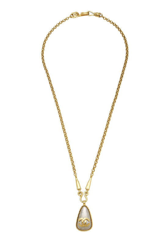 Gold & Stone 'CC' Necklace, , large image number 0