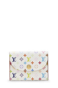 Takashi Murakami x Louis Vuitton Black Monogram Multicolore Porte Monnaie  Plat