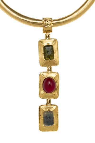 Gold & Multicolor Gripoix Choker, , large