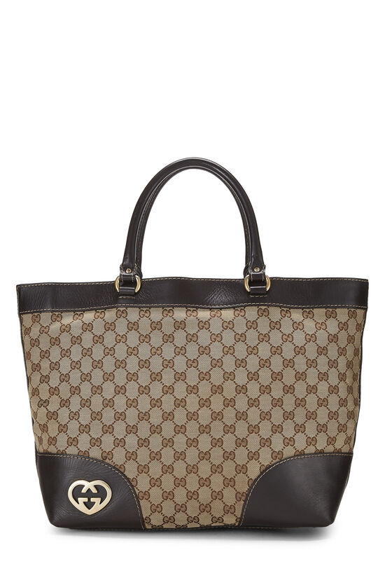 Gucci Brown Original GG Canvas Lovely Heart Tote Large QFB1D5JY0B003