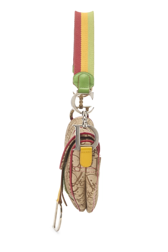 Multicolor Trotter Canvas Rasta Saddle Bag, , large image number 2