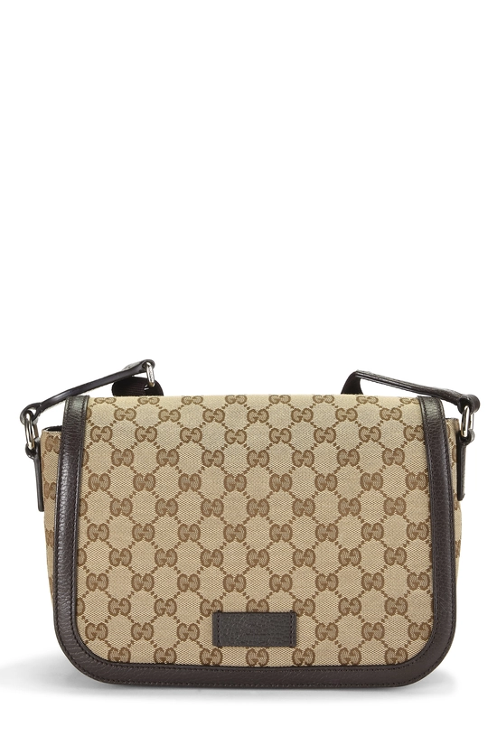 Brown Original GG Canvas Magnetic Flap Messenger Small, , large image number 0