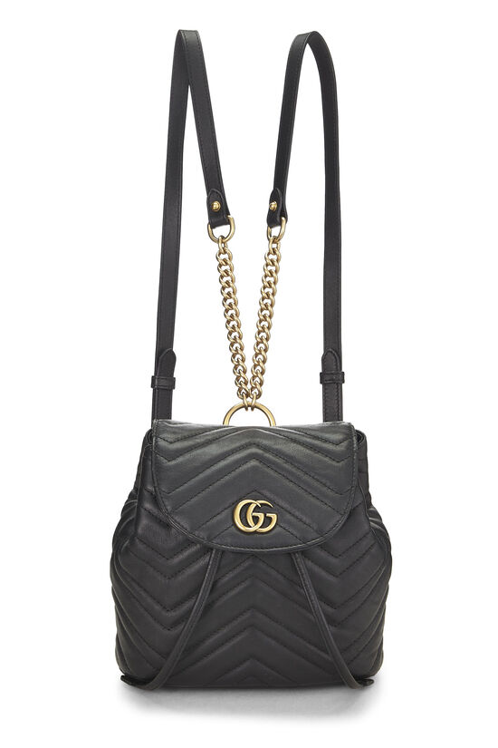 Black Leather GG Marmont Backpack Small, , large image number 0