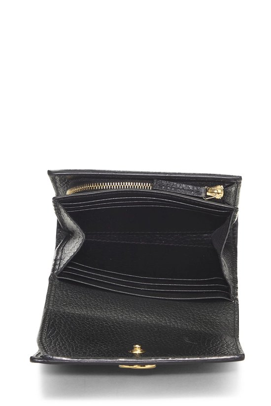 Black GG Supreme Marmont Compact Wallet, , large image number 3