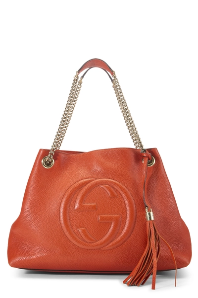 Gucci Orange Leather Soho Chain Tote — photo 1