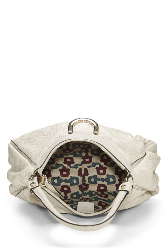 White Guccissima D-Ring Abbey Shoulder Bag Small, , large image number 5