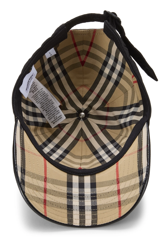 Black Canvas Check Baseball Cap Large, , large image number 3