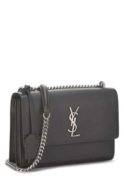 YSL Grey Calfskin Leather Sunset Medium — photo 2