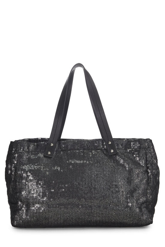 Black Canvas Hidden Sequin Tote, , large image number 3