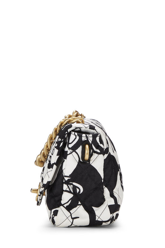 Chanel White & Black Canvas Deer Coco Flap Mini Q6B4EN0EM9000