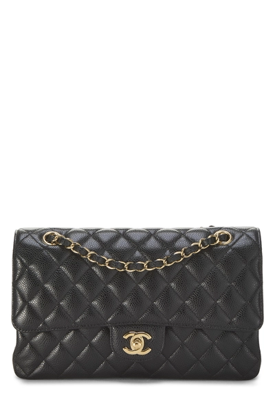 Chanel Black Quilted Caviar Classic Double Flap Medium