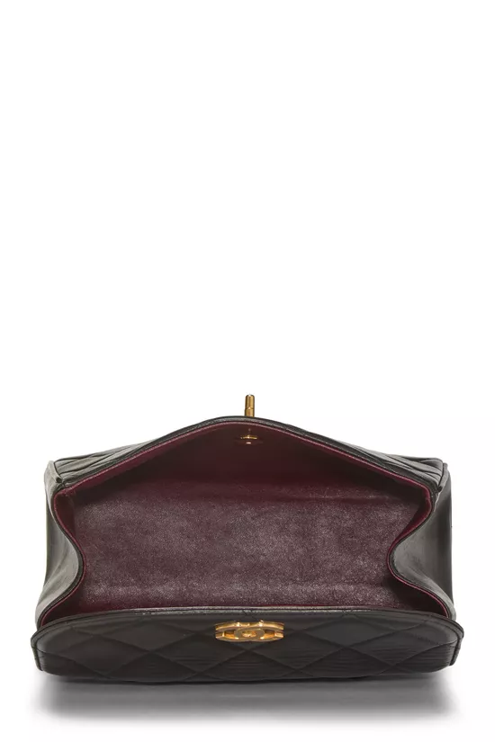 Black Quilted Lambskin Chain Handbag, , large image number 5