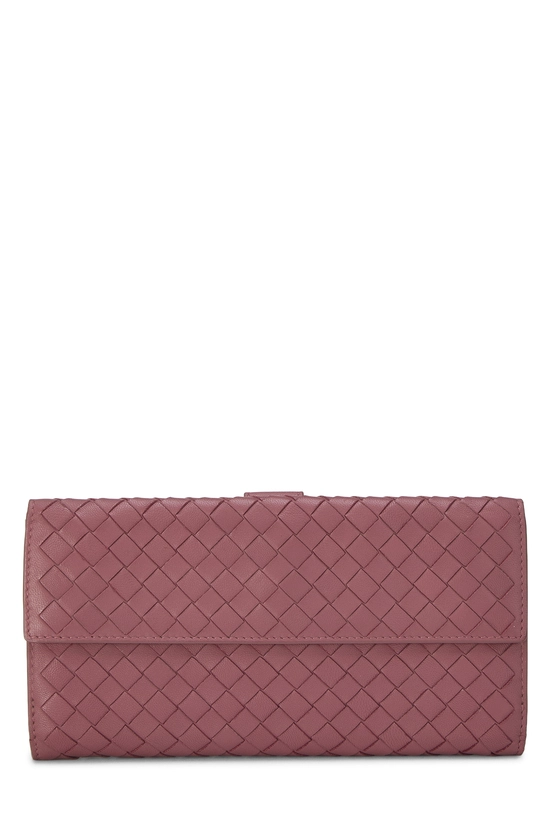 Pink Intrecciato Long Wallet, , large image number 0