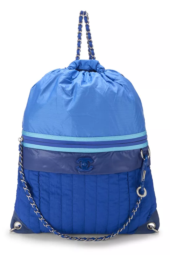 Blue Nylon Coco Neige Drawstring Backpack, , large image number 0