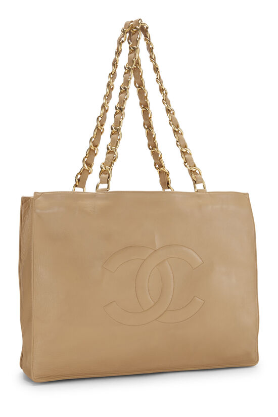 Timeless Chanel jumbo beige pearly Leather ref.747675 - Joli Closet
