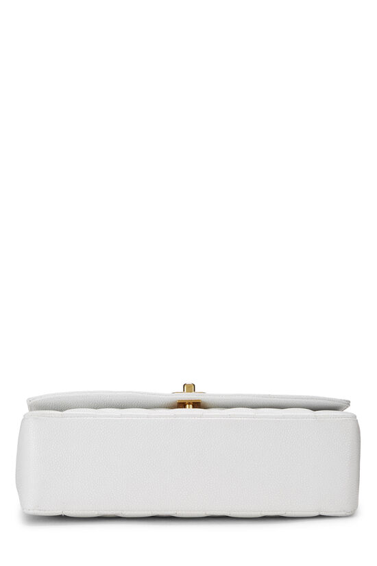 White Quilted Caviar Diana Flap Medium, , large image number 5