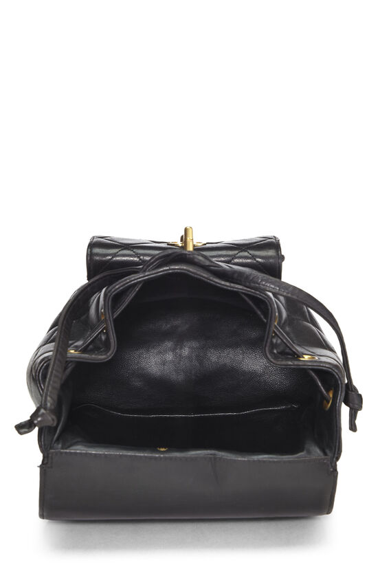 Black Quilted Lambskin Backpack Medium, , large image number 7