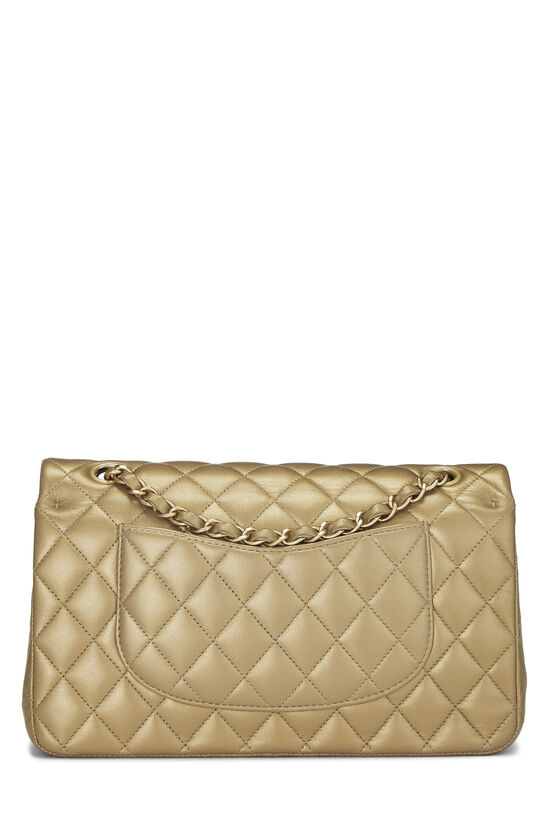 CHANEL  BEIGE LEATHER AND GOLD-TONE METAL CLASSIC