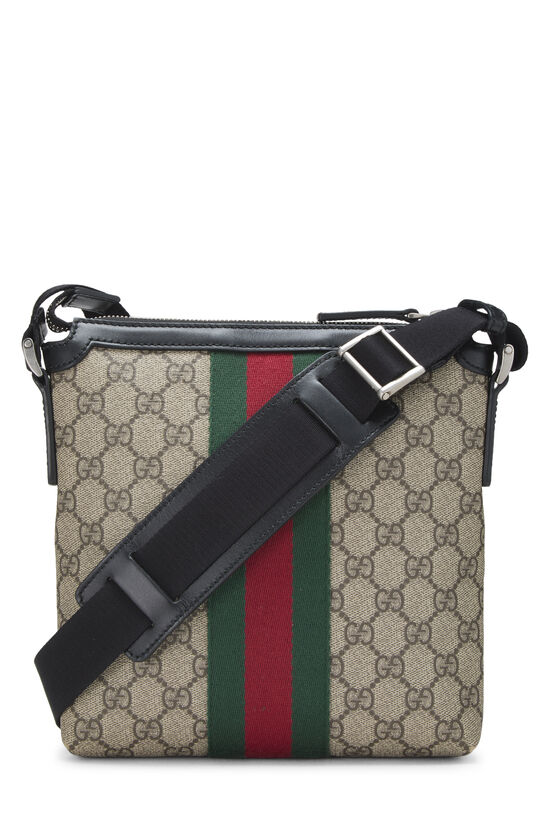 Black GG Supreme Canvas Web Flat Messenger Small, , large image number 3