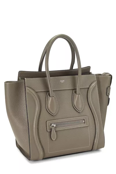 Grey Drummed Calfskin Luggage Micro, , large