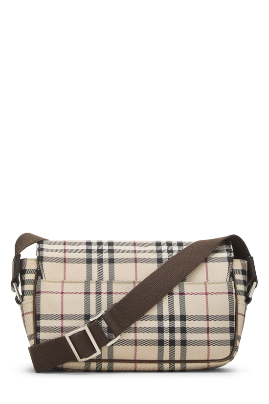 Brown House Check Nylon Flap Crossbody, , large image number 3