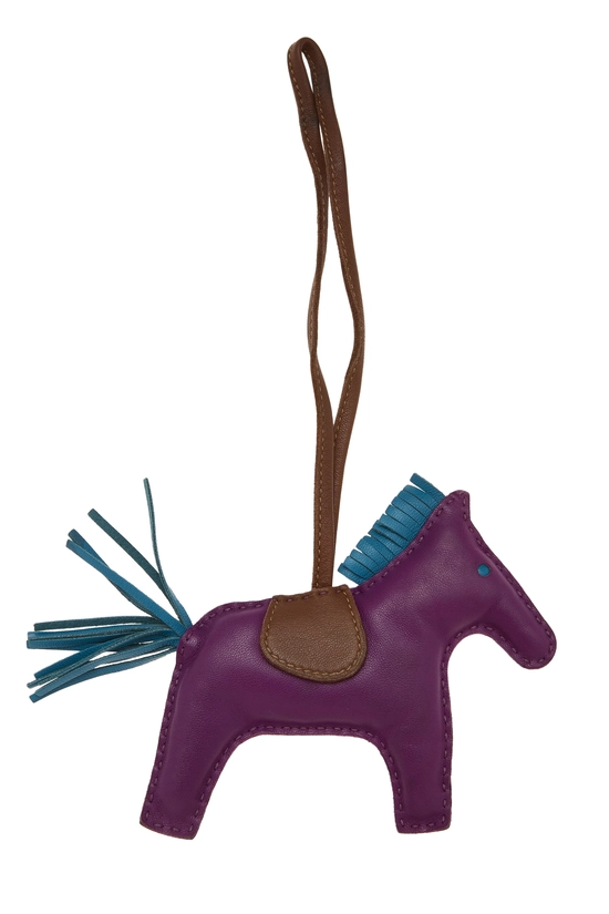 Purple Lambskin Rodeo Bag Charm MM, , large image number 1