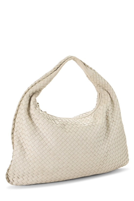 White Intrecciato Veneta Hobo Large, , large image number 1
