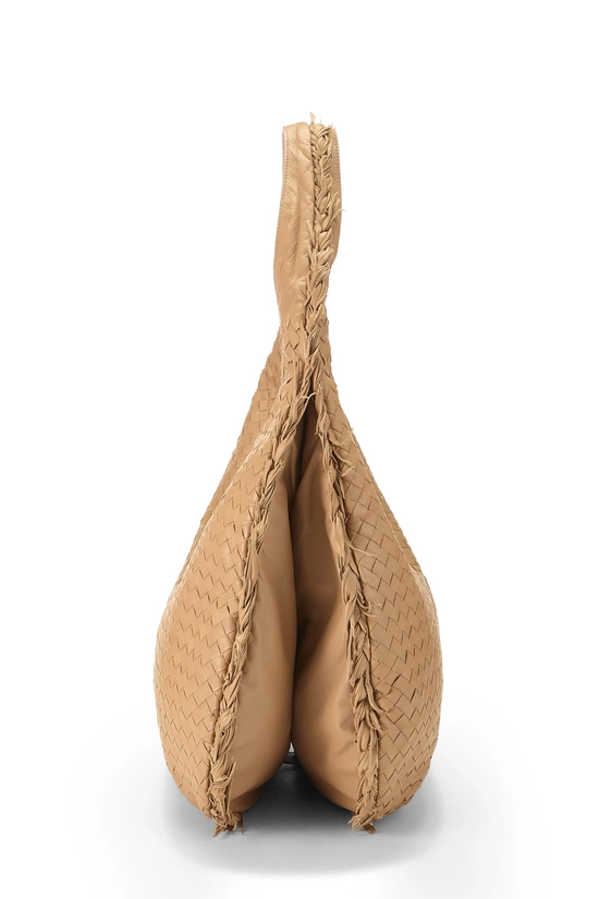 Beige Intrecciato Veneta Two Box Hobo, , large image number 2