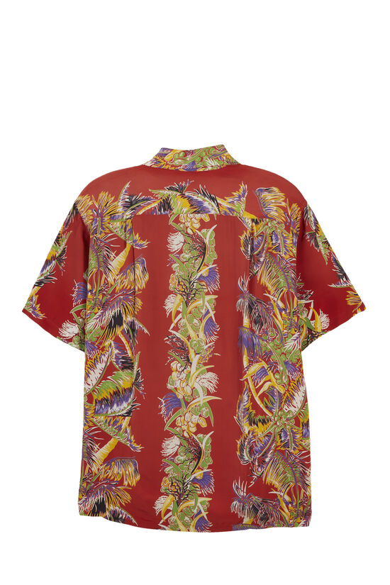 Red Floral Kamehameha Hawaiian Shirt, , large image number 1
