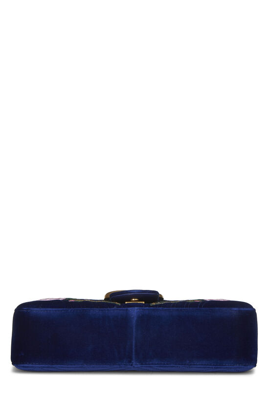 Blue Velvet GG Marmont Modern Shoulder Bag, , large image number 4