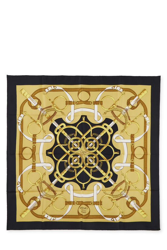 Black & Multicolor 'Eperon d'Or' Silk Scarf 90, , large image number 0