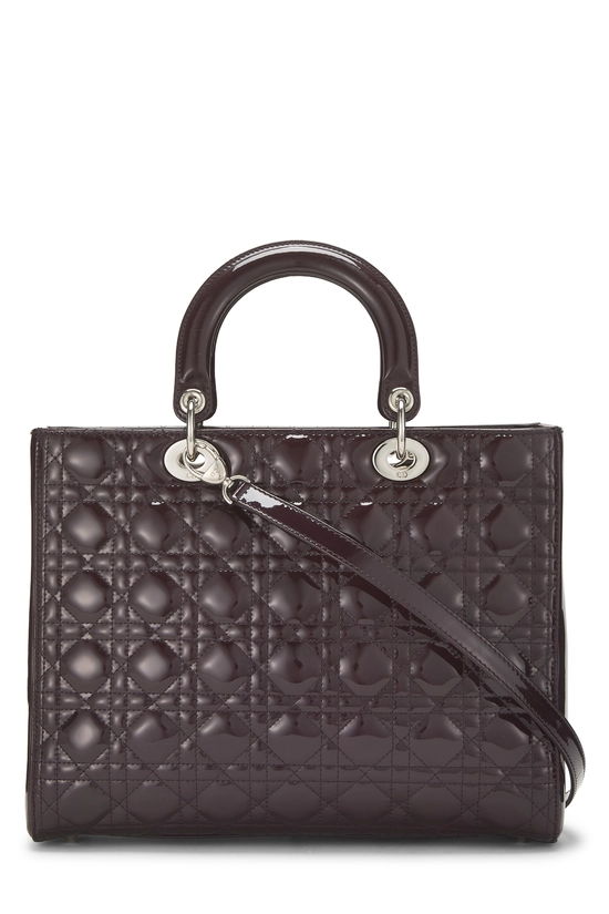 Burgundy Cannage Quilted Patent Leather Lady Dior Large, , large image number 3