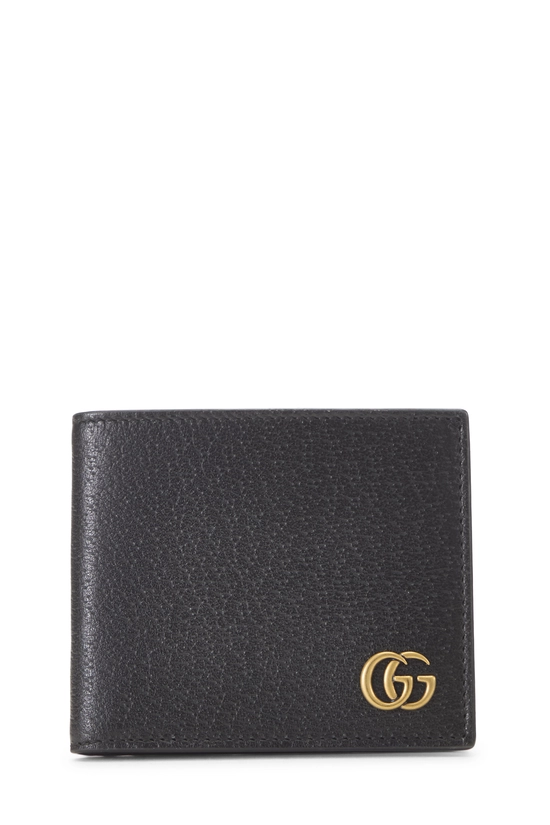 Black Leather GG Marmont Bifold Wallet, , large image number 0