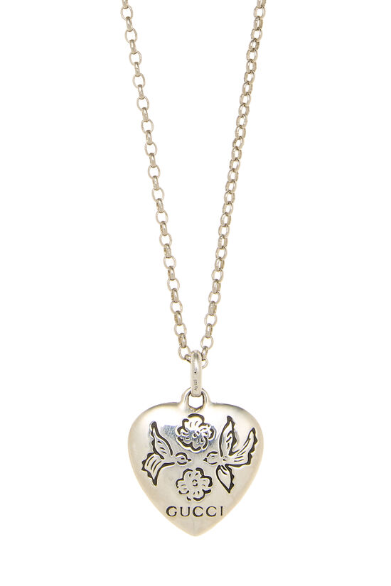 Silver Blind For Love Heart Necklace, , large image number 2