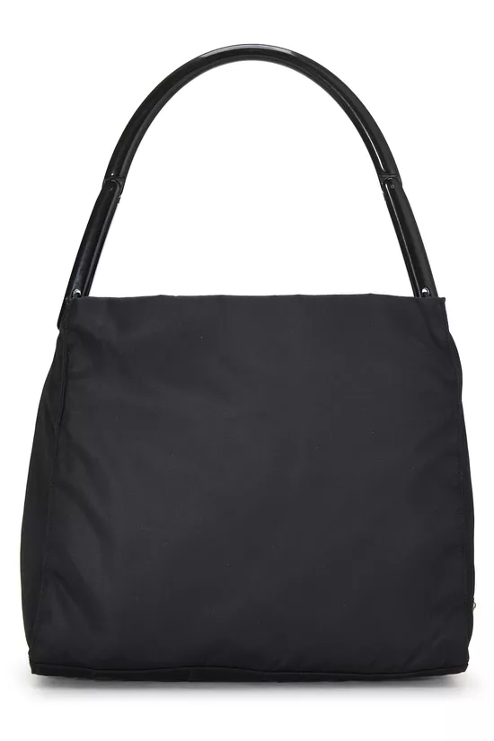 Black Nylon Shoulder Bag, , large image number 3