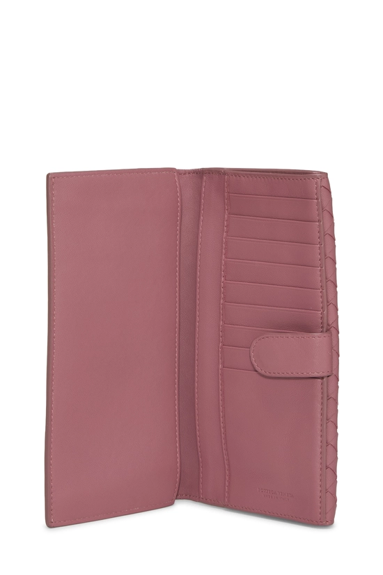 Pink Intrecciato Long Wallet, , large image number 3