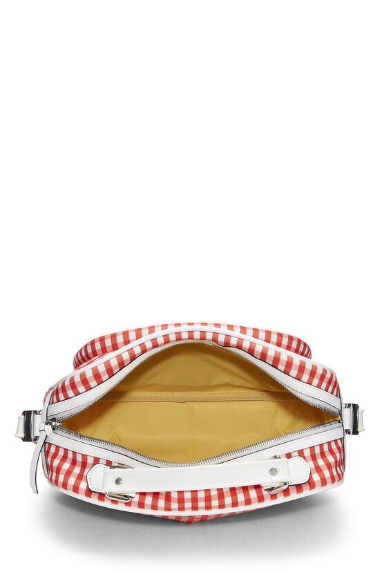 Red & White Gingham Canvas Shoulder Bag, , large image number 6