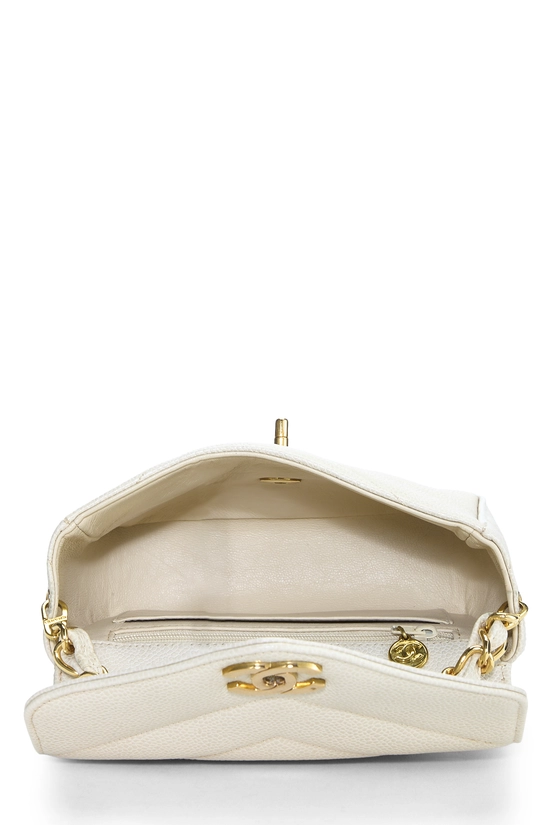 Beige Quilted Caviar Chevron Envelope Mini , , large image number 5