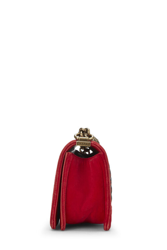 Paris-Edinburgh Red Tartan Velvet Boy Bag Medium, , large image number 3