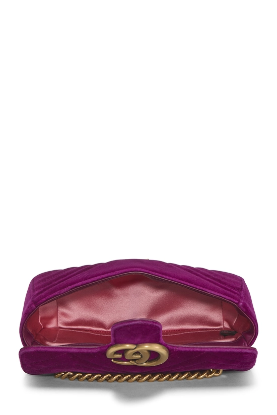 Purple Velvet GG Marmont Matelass&eacute; Shoulder Bag, , large image number 5