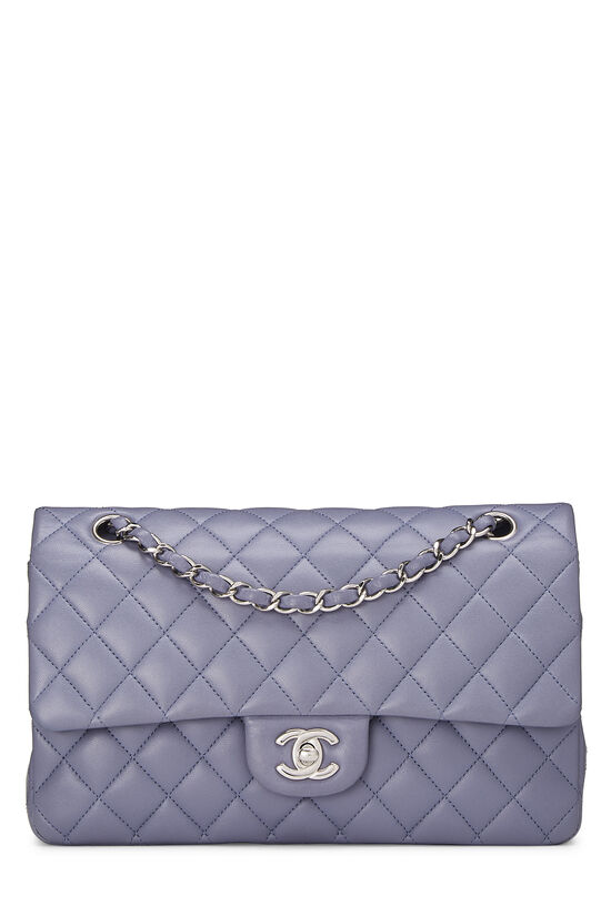 Lavender Quilted Lambskin Classic Double Flap Medium , , large image number 1