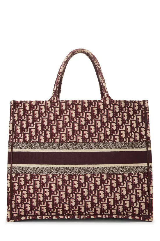 Burgundy Embroidered Trotter Canvas Book Tote Large, , large image number 3