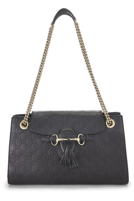 Black Guccissima Leather Emily Shoulder Bag Large, , large image number 0