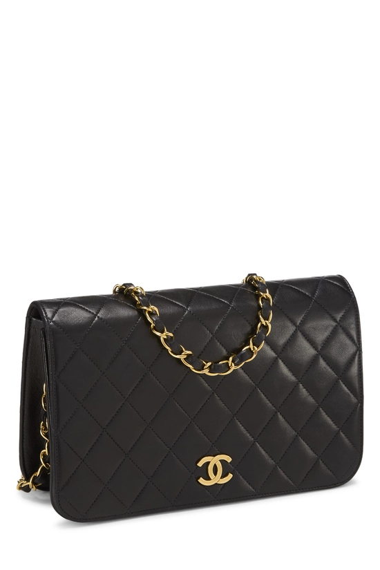 Black Quilted Lambskin Snap Full Flap Small, , large image number 1