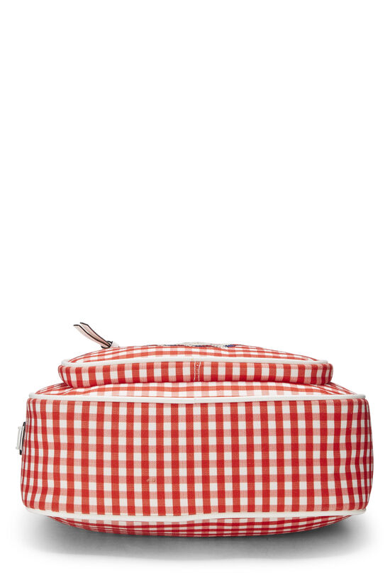 Red & White Gingham Canvas Shoulder Bag, , large image number 5