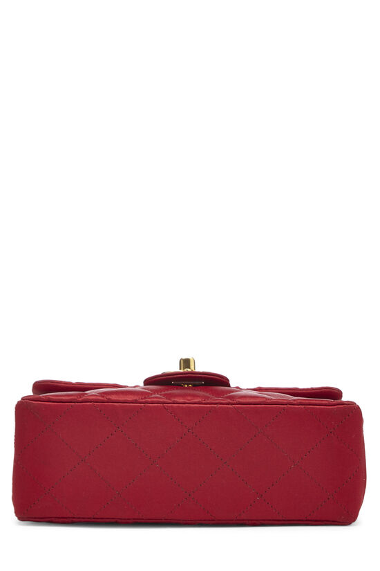 Red Quilted Satin Half Flap Mini, , large image number 5